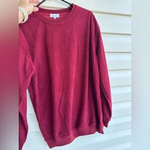 Burgundy Corded Sweatshirt(swipe to see)
